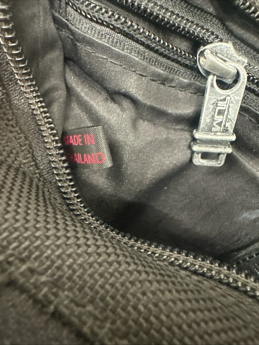 Tumi Black Nylon Belt Bag with Front Pocket